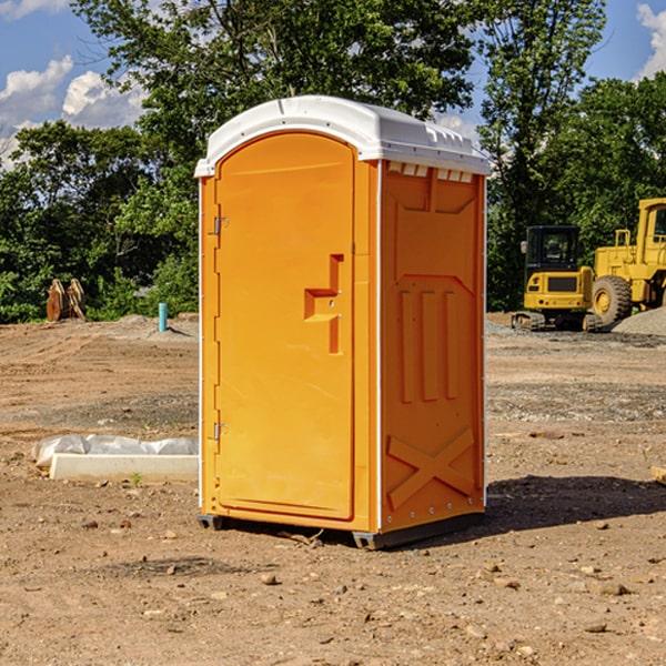 how often are the porta potties cleaned and serviced during a rental period in Tulare